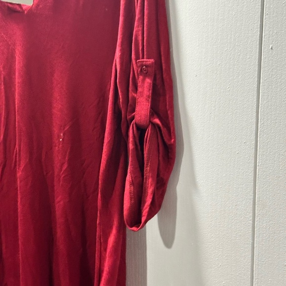 A. Jesdani Red Asymmetrical Tunic with Relaxed Fit NWT Ladies Comfort Blouse 2X - Picture 7 of 11